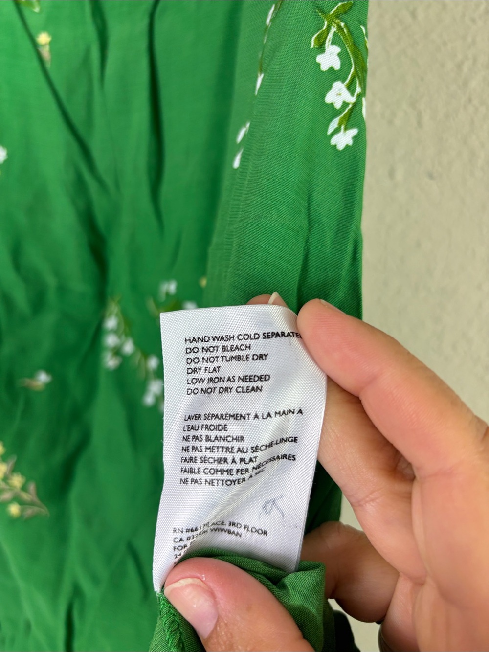 Faithfull The Brand Myrtille Midi Smocked Dress Green Floral w/ side slits sz 6 - Picture 7 of 11
